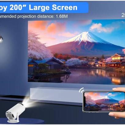 Generic HY300 Ultra HD Smart Projector, 4K Video Resolution, 200 ANSI, Wi-Fi Connectivity, Bluetooth, Compatible With Android/iOS/Windows/TV Stick/HDMI/USB/Audio 3.5, White | HY300