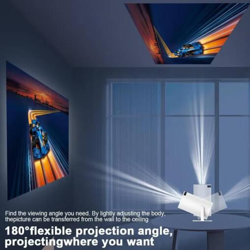 Generic HY300 Ultra HD Smart Projector, 4K Video Resolution, 200 ANSI, Wi-Fi Connectivity, Bluetooth, Compatible With Android/iOS/Windows/TV Stick/HDMI/USB/Audio 3.5, White | HY300