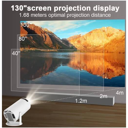 Generic HY300 Ultra HD Smart Projector, 4K Video Resolution, 200 ANSI, Wi-Fi Connectivity, Bluetooth, Compatible With Android/iOS/Windows/TV Stick/HDMI/USB/Audio 3.5, White | HY300