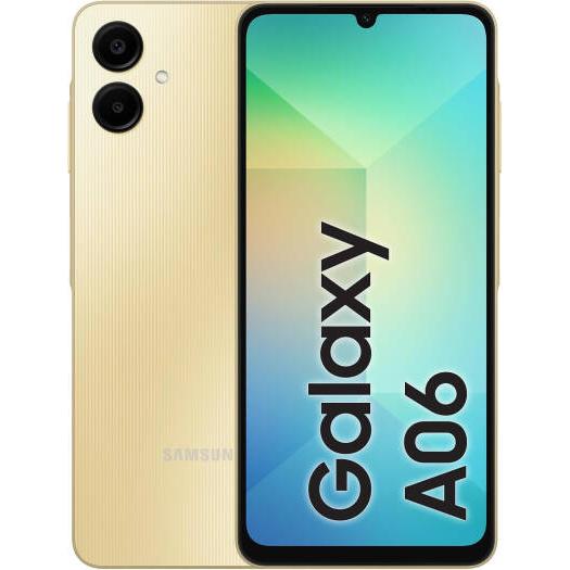 Samsung Galaxy A06 LTE Dual SIM Mobile Phone, 6.7" HD+ PLS LCD Display, Mediatek Helio G85 Chipset, 6GB RAM, 128GB Storage, 50MP Main Camera, UAE Version, Gold | Galaxy A06 LTE G 6