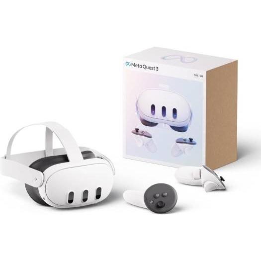 Meta Quest 3 Advanced VR Headset, 2064x2208 Resolution Per Eye, 512GB Storage, Ring-Free Touch Plus Controllers, Adjustable Strap,TruTouch Haptic Feedback, 3D Spatial Audio, White | 899-00583-01