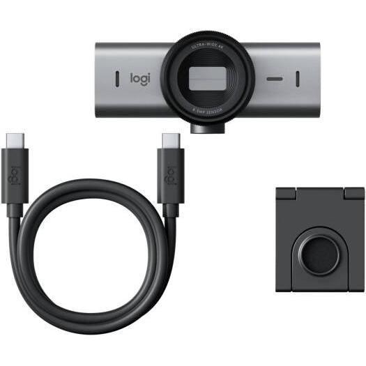 Logitech MX Brio 4K Ultra HD Collaboration & Streaming Webcam, Advanced Autofocus Type, 8.5MP Sony STARVIS Image Sensor, Glass Lens, Dual Beamforming Microphone, 4x Digital Zoom, Graphite | 960-001559