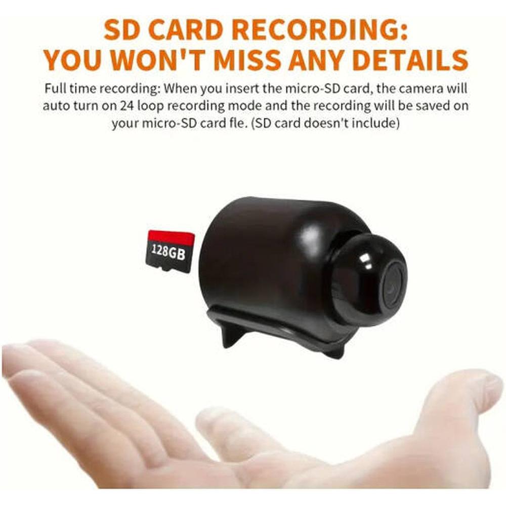 Smart Mini Surveillance Camera with WiFi, Night Vision, Two-Way Audio